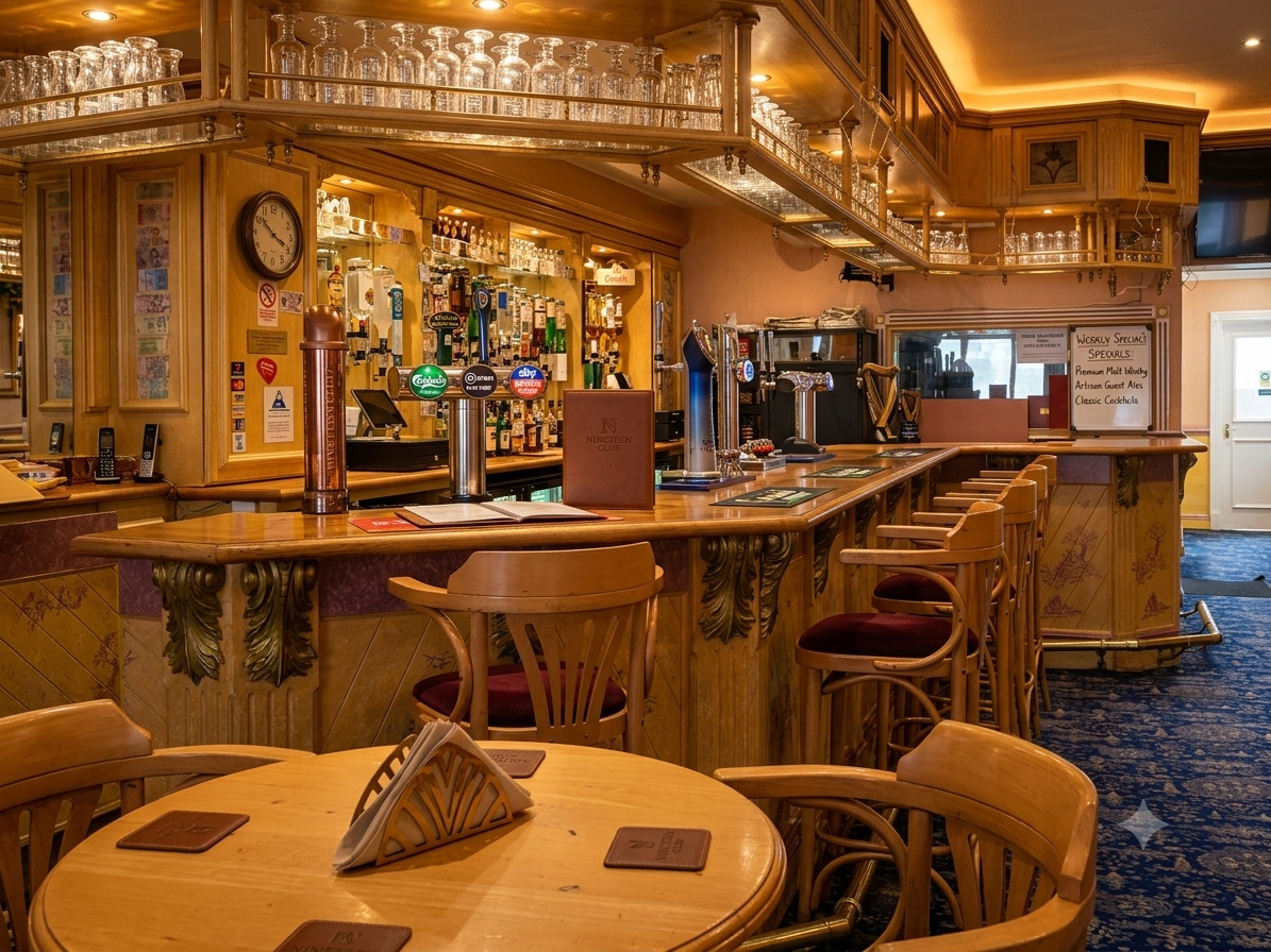 Restaurant interior with amber lanterns and jali screens